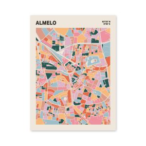 Plattegrond poster Licht Almelo mozaiek stl 04 4 | Funky Fellow