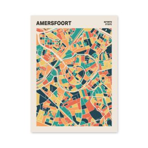 Plattegrond poster Licht Amersfoort mozaiek stl 01 mockup poster schaduw 06 | Funky Fellow