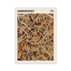 Plattegrond poster Licht Amersfoort mozaiek stl 03 mockup poster schaduw 06 | Funky Fellow