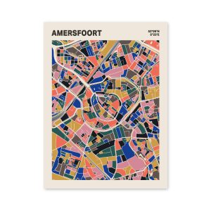 Plattegrond poster Licht Amersfoort mozaiek stl 05 mockup poster schaduw 06 | Funky Fellow