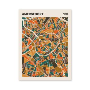 Plattegrond poster Licht Amersfoort mozaiek stl 06 mockup poster schaduw 06 | Funky Fellow