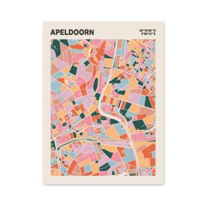 Plattegrond poster Licht Apeldoorn mozaiek stl 04 mockup poster schaduw 06 | Funky Fellow