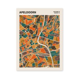 Plattegrond poster Licht Apeldoorn mozaiek stl 06 mockup poster schaduw 06 | Funky Fellow