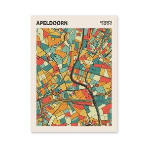 Plattegrond poster Licht Apeldoorn mozaiek stl 08 mockup poster schaduw 06 | Funky Fellow
