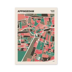 Plattegrond poster Licht Appingedam mozaiek stl 02 3 | Funky Fellow