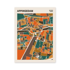 Plattegrond poster Licht Appingedam mozaiek stl 06 3 | Funky Fellow
