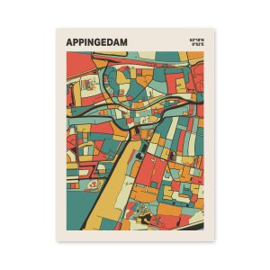 Plattegrond poster Licht Appingedam mozaiek stl 08 3 | Funky Fellow