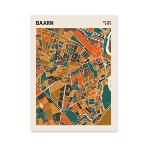 Plattegrond poster Licht Baarn mozaiek stl 06 mockup poster schaduw 06 | Funky Fellow