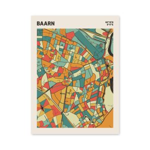 Plattegrond poster Licht Baarn mozaiek stl 08 mockup poster schaduw 06 | Funky Fellow