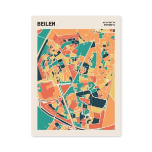 Plattegrond poster Licht Beilen mozaiek stl 01 | Funky Fellow