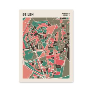 Plattegrond poster Licht Beilen mozaiek stl 02 | Funky Fellow