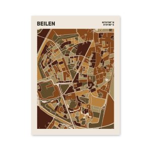 Plattegrond poster Licht Beilen mozaiek stl 03 | Funky Fellow