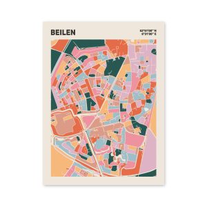 Plattegrond poster Licht Beilen mozaiek stl 04 | Funky Fellow