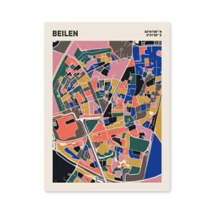 Plattegrond poster Licht Beilen mozaiek stl 05 | Funky Fellow