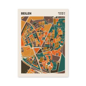 Plattegrond poster Licht Beilen mozaiek stl 06 | Funky Fellow