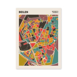 Plattegrond poster Licht Beilen mozaiek stl 07 | Funky Fellow