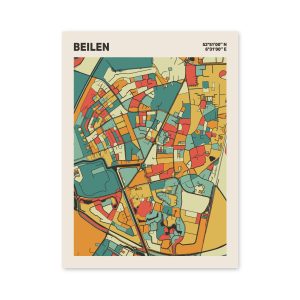 Plattegrond poster Licht Beilen mozaiek stl 08 | Funky Fellow