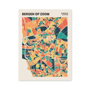 Plattegrond poster Licht Bergen op Zoom mozaiek stl 01 mockup poster schaduw 06 | Funky Fellow