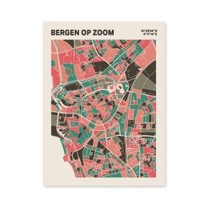 Plattegrond poster Licht Bergen op Zoom mozaiek stl 02 mockup poster schaduw 06 | Funky Fellow