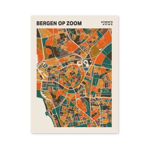 Plattegrond poster Licht Bergen op Zoom mozaiek stl 06 mockup poster schaduw 06 | Funky Fellow