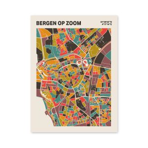 Plattegrond poster Licht Bergen op Zoom mozaiek stl 07 mockup poster schaduw 06 | Funky Fellow