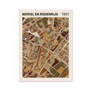 Plattegrond poster Licht Berkel en Rodenrijs mozaiek stl 03 mockup poster schaduw 06 | Funky Fellow