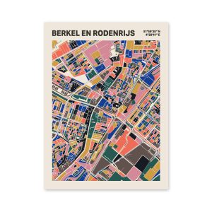 Plattegrond poster Licht Berkel en Rodenrijs mozaiek stl 05 mockup poster schaduw 06 | Funky Fellow