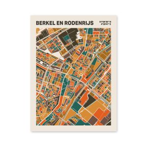 Plattegrond poster Licht Berkel en Rodenrijs mozaiek stl 06 mockup poster schaduw 06 | Funky Fellow