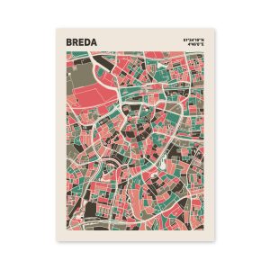 Plattegrond poster Licht Breda mozaiek stl 02 mockup poster schaduw 06 | Funky Fellow