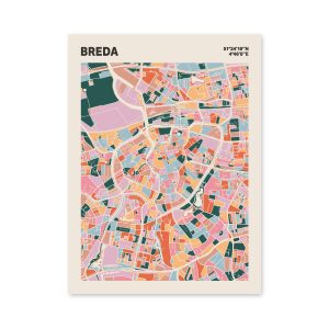 Plattegrond poster Licht Breda mozaiek stl 04 mockup poster schaduw 06 | Funky Fellow