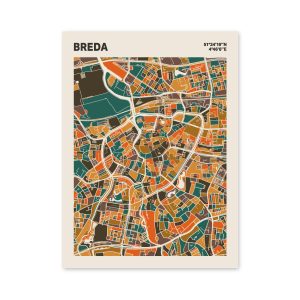 Plattegrond poster Licht Breda mozaiek stl 06 mockup poster schaduw 06 | Funky Fellow