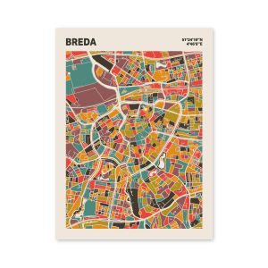 Plattegrond poster Licht Breda mozaiek stl 07 mockup poster schaduw 06 | Funky Fellow
