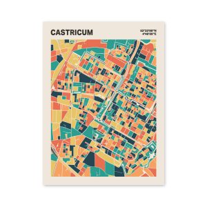 Plattegrond poster Licht Castricum mozaiek stl 01 mockup poster schaduw 06 | Funky Fellow