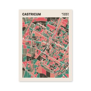 Plattegrond poster Licht Castricum mozaiek stl 02 mockup poster schaduw 06 | Funky Fellow