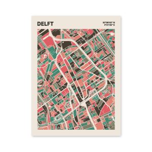 Plattegrond poster Licht Delft mozaiek stl 02 mockup poster schaduw 06 | Funky Fellow