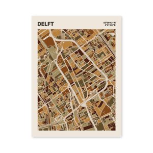 Plattegrond poster Licht Delft mozaiek stl 03 mockup poster schaduw 06 | Funky Fellow