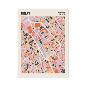 Plattegrond poster Licht Delft mozaiek stl 04 mockup poster schaduw 06 | Funky Fellow