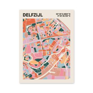 Plattegrond poster Licht Delfzijl mozaiek stl 04 3 | Funky Fellow