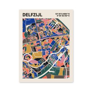 Plattegrond poster Licht Delfzijl mozaiek stl 05 3 | Funky Fellow