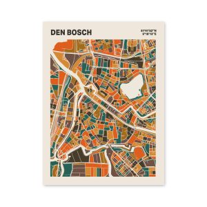 Plattegrond poster Licht Den Bosch mozaiek stl 06 mockup poster schaduw 06 | Funky Fellow