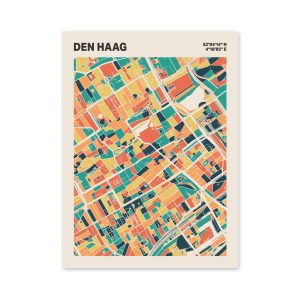 Plattegrond poster Licht Den Haag mozaiek stl 01 mockup poster schaduw 06 | Funky Fellow
