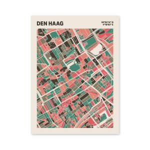 Plattegrond poster Licht Den Haag mozaiek stl 02 mockup poster schaduw 06 | Funky Fellow