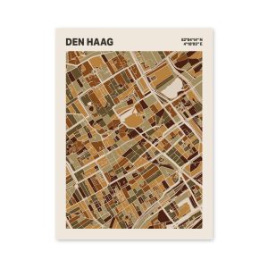 Plattegrond poster Licht Den Haag mozaiek stl 03 mockup poster schaduw 06 | Funky Fellow