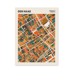 Plattegrond poster Licht Den Haag mozaiek stl 06 mockup poster schaduw 06 | Funky Fellow