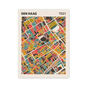 Plattegrond poster Licht Den Haag mozaiek stl 07 mockup poster schaduw 06 | Funky Fellow