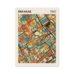 Plattegrond poster Licht Den Haag mozaiek stl 08 mockup poster schaduw 06 | Funky Fellow