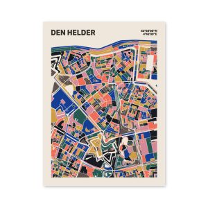 Plattegrond poster Licht Den Helder mozaiek stl 05 mockup poster schaduw 06 | Funky Fellow