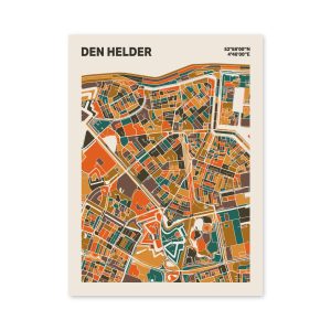Plattegrond poster Licht Den Helder mozaiek stl 06 mockup poster schaduw 06 | Funky Fellow