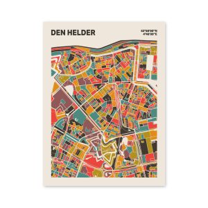 Plattegrond poster Licht Den Helder mozaiek stl 07 mockup poster schaduw 06 | Funky Fellow