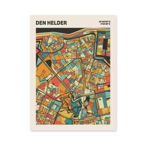 Plattegrond poster Licht Den Helder mozaiek stl 08 mockup poster schaduw 06 | Funky Fellow